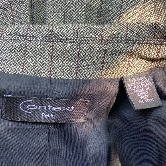 Wool Blend Fitted Brown Pinstripe Blazer - Picture 11 of 12